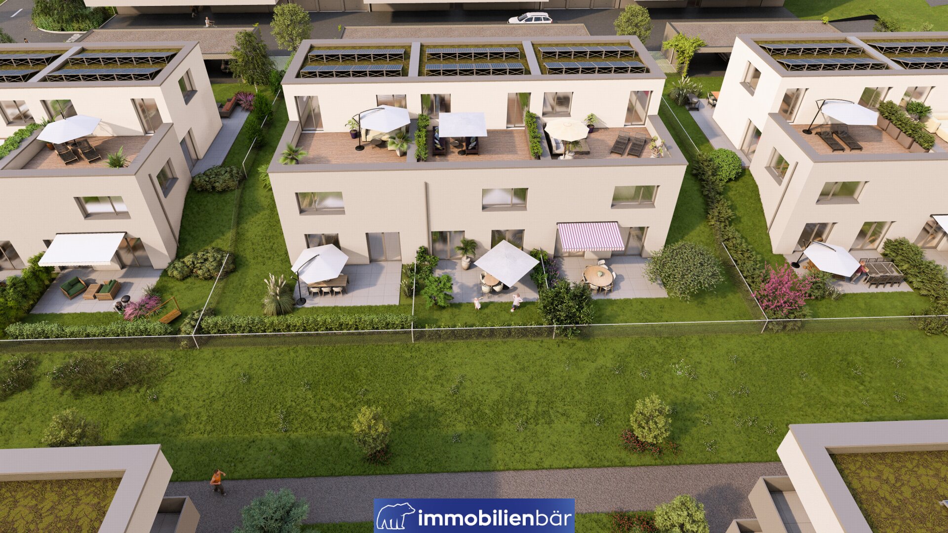 BELVARIA - Ensemble - Reihenhaus mit Dachterrasse, Garten und Doppelcarport – Bild 1 von 10